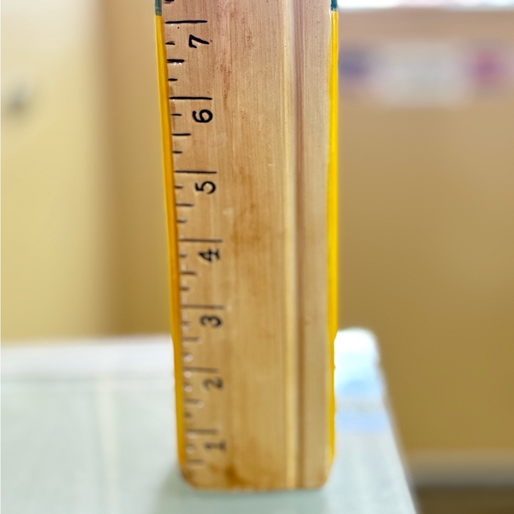 Wooden Ruler with Yellow Edge